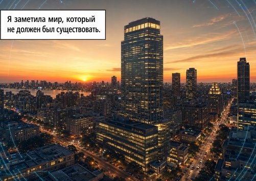 A panorama of New York at sunset — skyscrapers against a golden sky