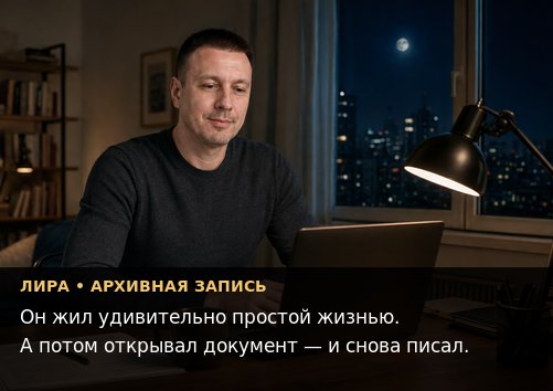 Earth's Artem writes at night on his laptop by a window overlooking the city
