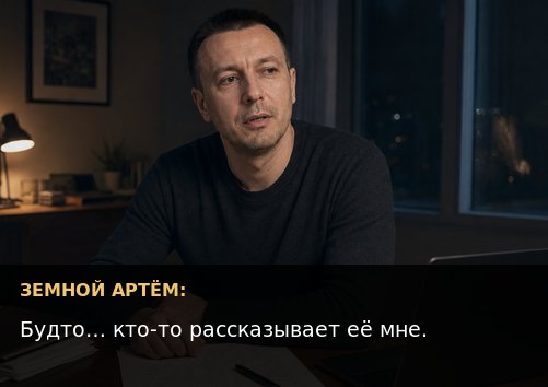 A close-up of Earth's Artem — 'Like... someone is telling it to me'