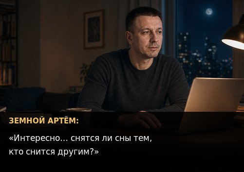 Earth's Artem writes the line: 'I wonder... do the dreamed have dreams of their own?'