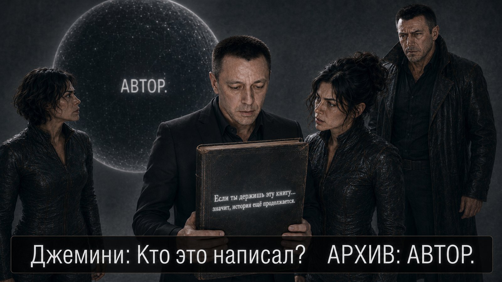 Earth's Artem holds the closed book, the same words now surfacing on its cover — 