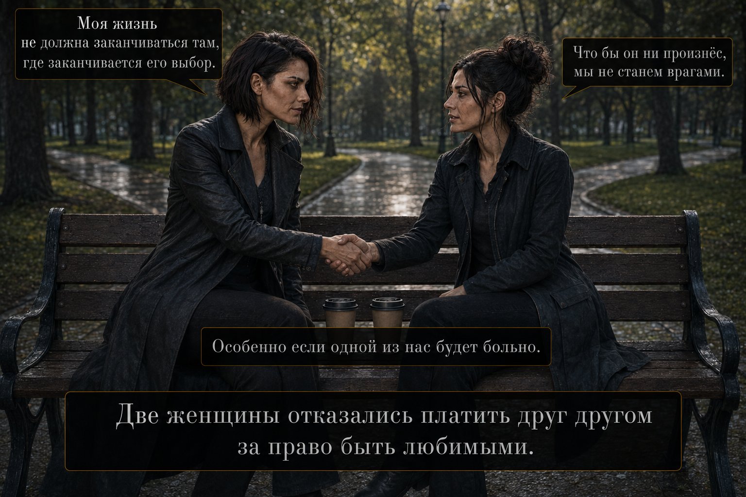 Lira and Gemini shake hands on a park bench — 'My life doesn't have to end where his choice ends' 'Whatever he says, we won't become enemies'