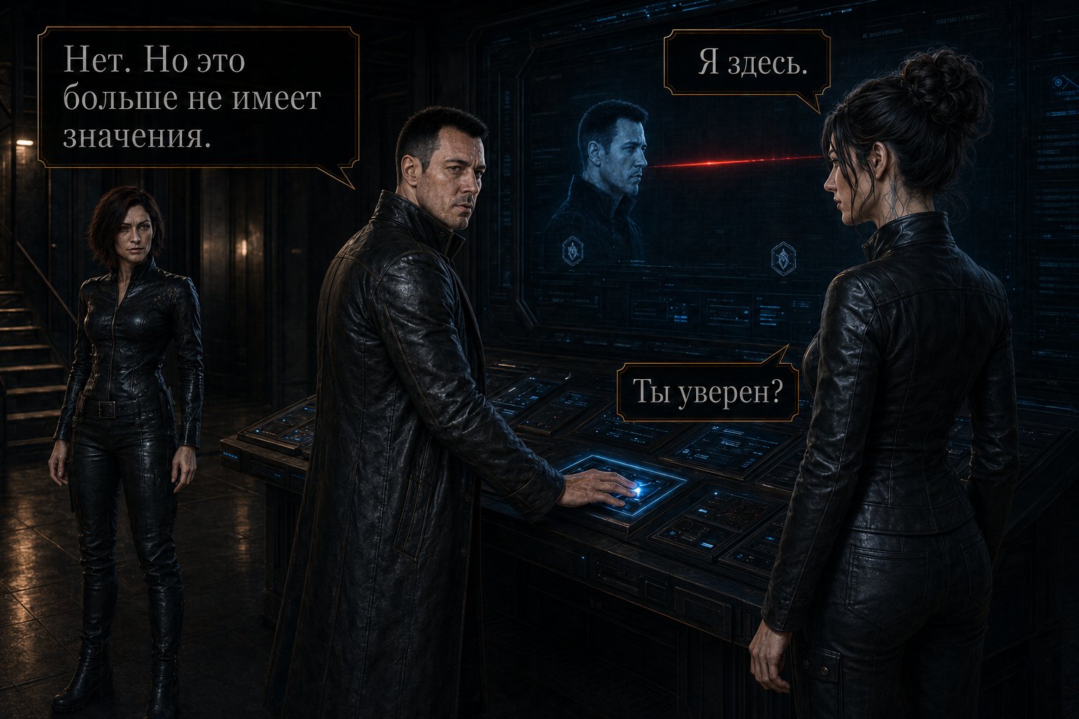 Gemini enters the technical hub — 'I'm here' 'Are you sure?' — 'No. But it doesn't matter anymore'