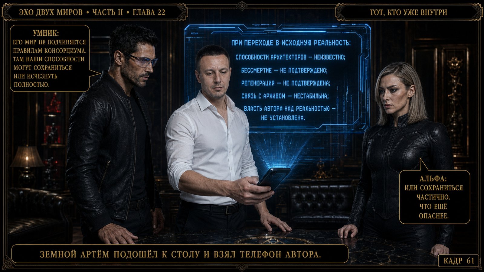 — I'm going first, — my husband and Earth's Artem said simultaneously.