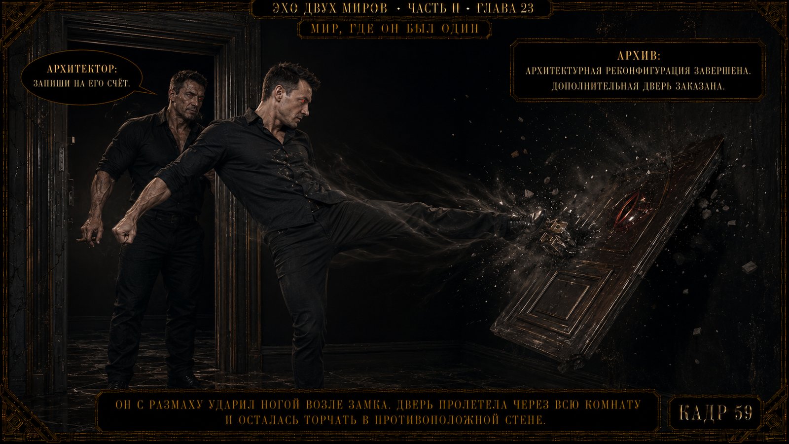 From behind the locked door came a calm male voice: