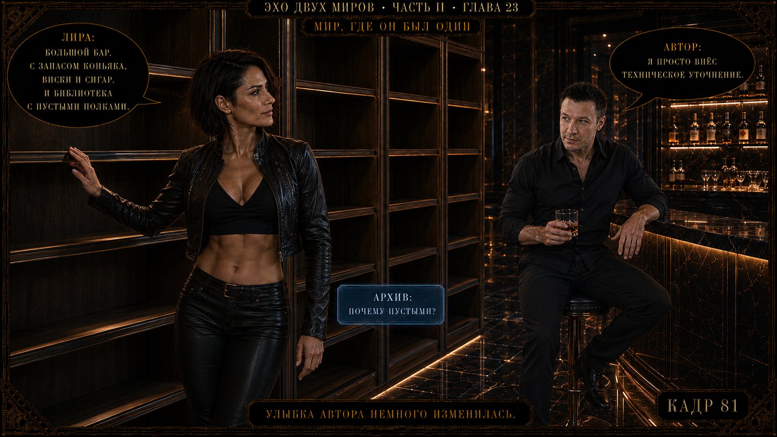 — A separate dressing room, a bathroom, a bar…