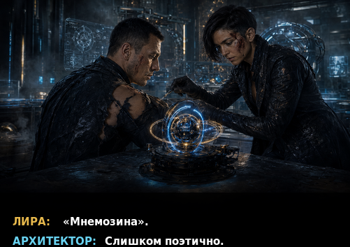 Comic panel: birth of Mnemosyne