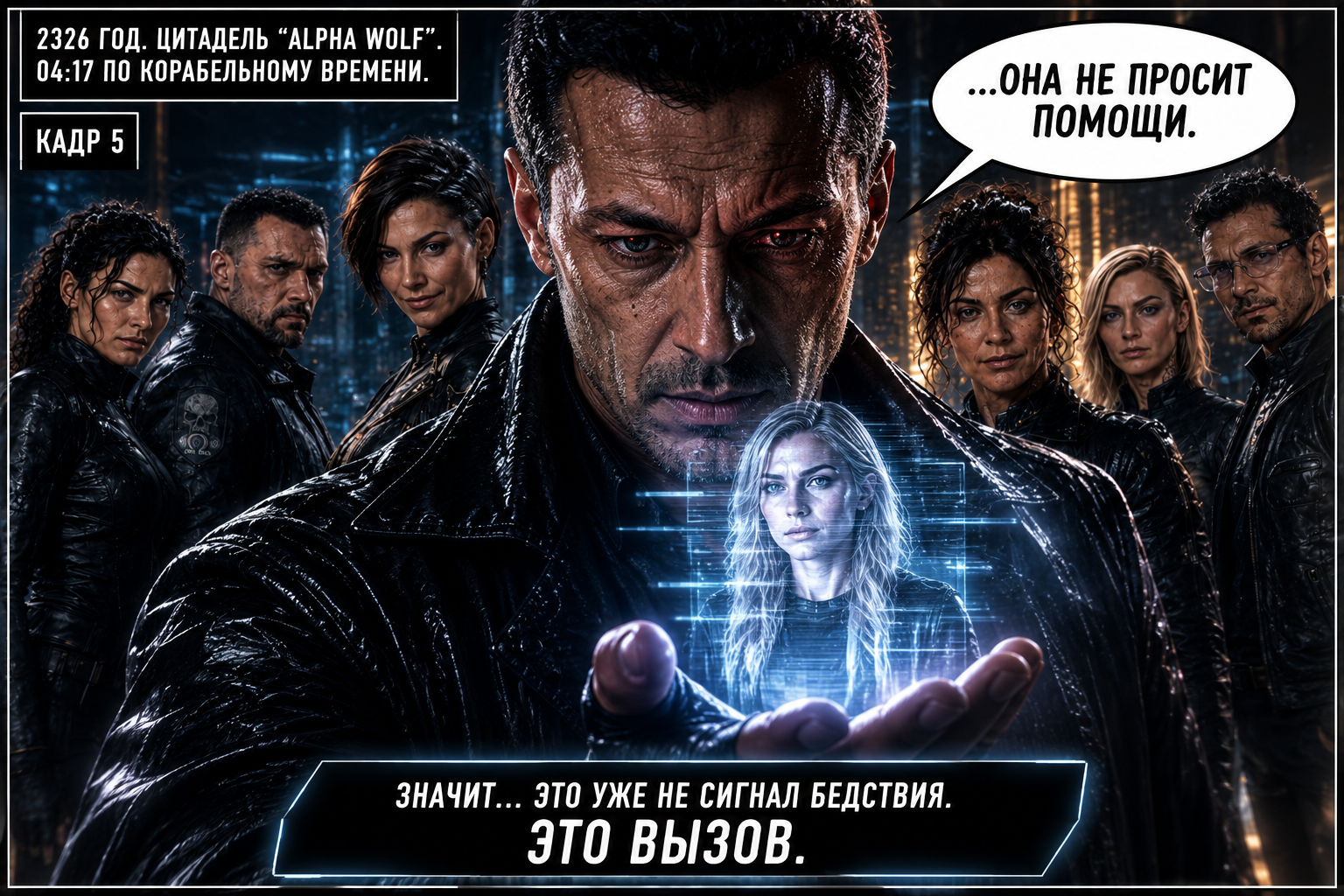 Comic panel: not a distress call, a challenge