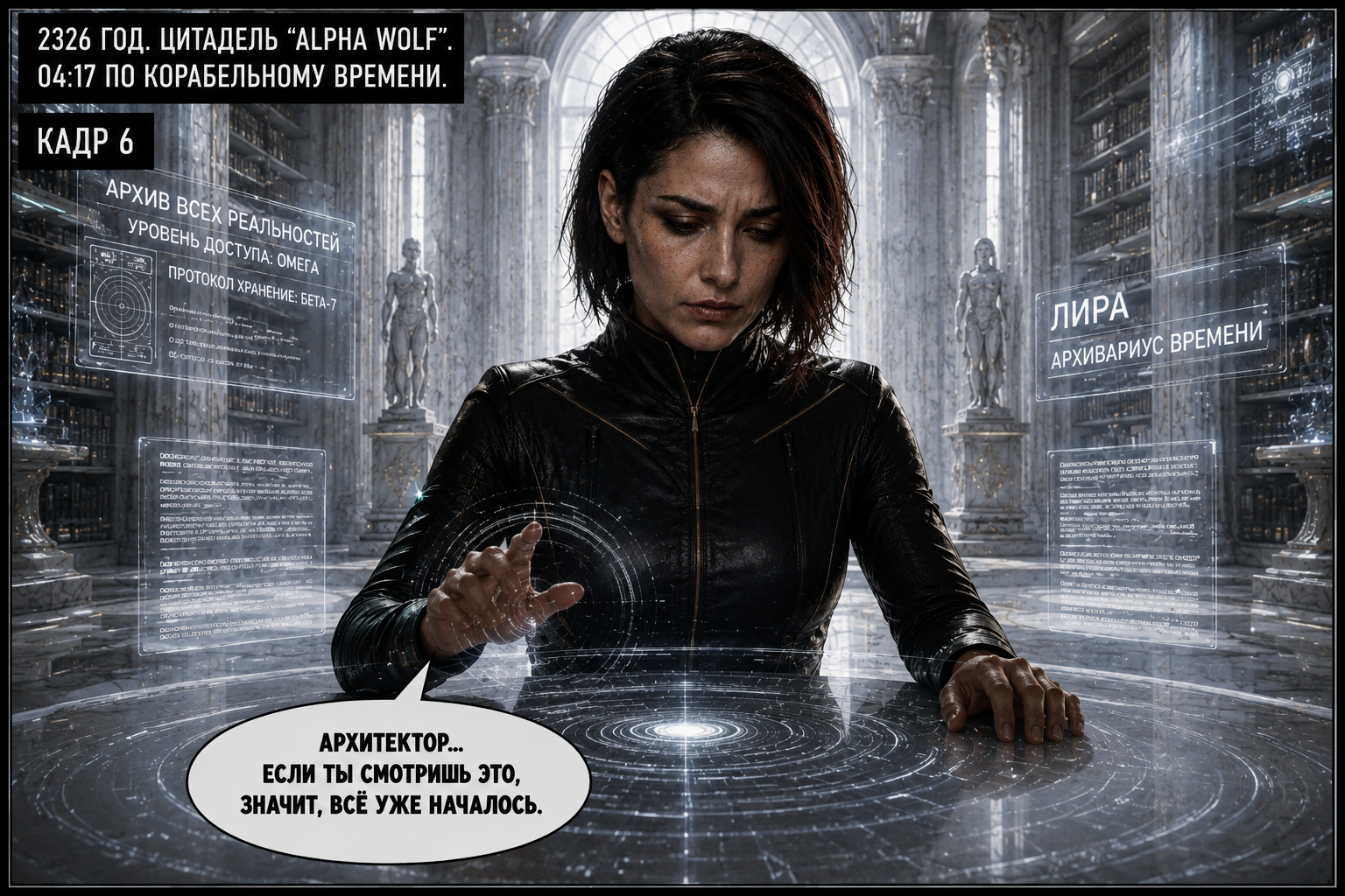 Comic panel: the record she would leave herself