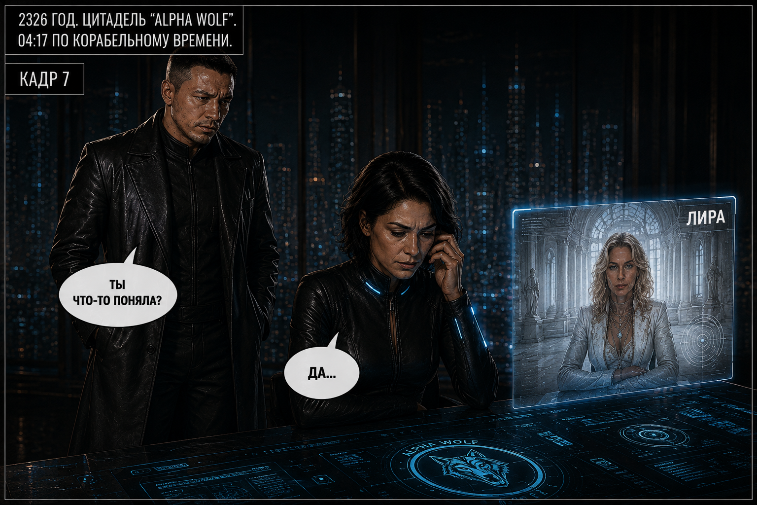 Comic panel: decoding the signal